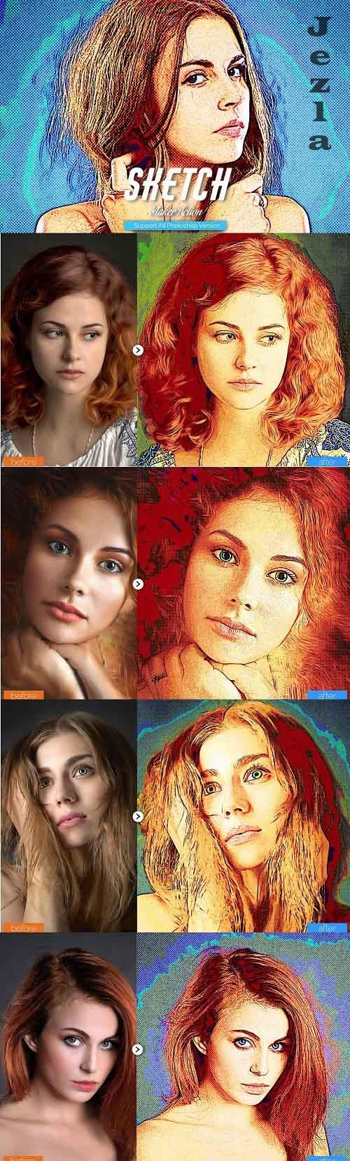 Color Sketch Photoshop Action - 5467192 Color Sketch Photoshop Action - 5467192