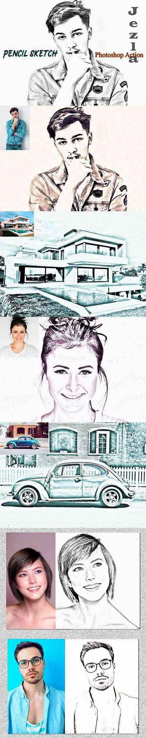 Pencil Sketch Photoshop Action 4822405 Pencil Sketch Photoshop Action 4822405