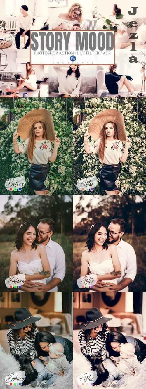 5 Story Mood Photoshop Actions ACR LUT, ACR, LUT Filter Presets 5 Story Mood Photoshop Actions ACR LUT, ACR, LUT Filter Presets