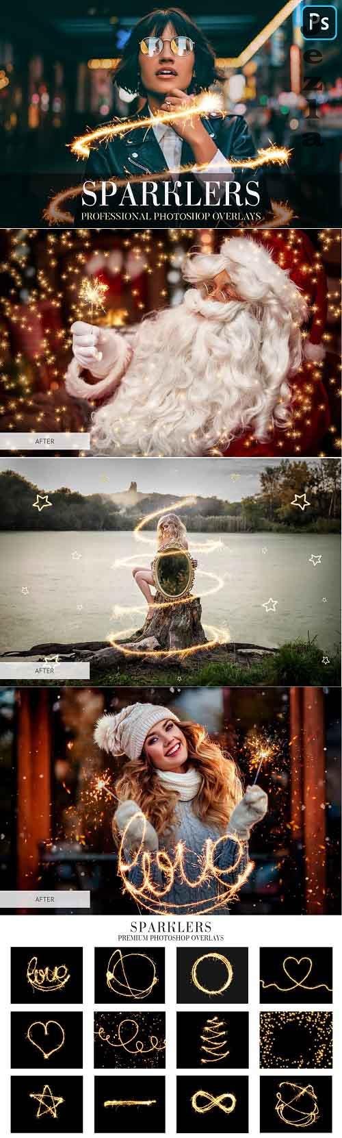 CreativeMarket - Sparklers Overlays Photoshop 4942734 CreativeMarket - Sparklers Overlays Photoshop 4942734
