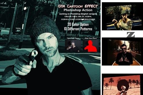 CreativeMarket - GTA Cartoon Effect Photoshop Action 5485273 CreativeMarket - GTA Cartoon Effect Photoshop Action 5485273