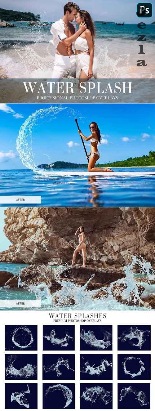CreativeMarket - Water Splash Overlays PHSP 4943549