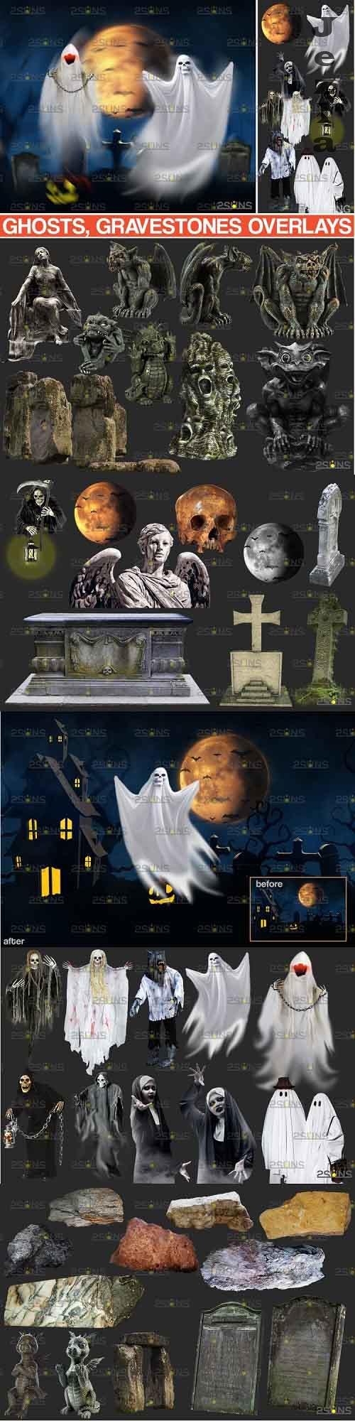 39 Halloween overlay & Ghost Clipart PHSP overlay - 994985