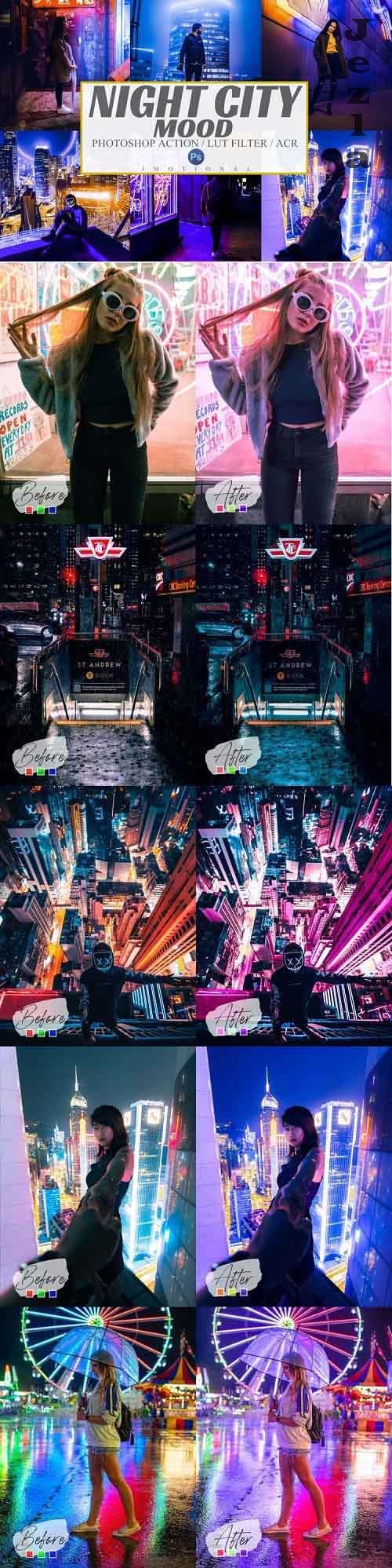 7 Night City Mood Photoshop Actions, ACR, LUT Presets - 1006346 7 Night City Mood Photoshop Actions, ACR, LUT Presets - 1006346