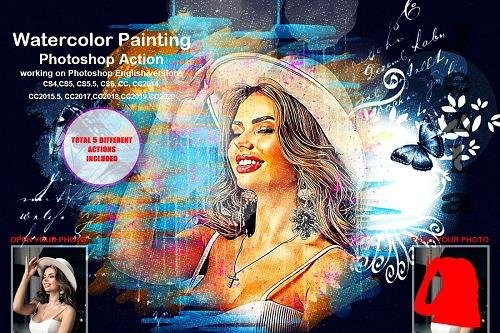 Watercolor Painting Photoshop Action - 5458160 Watercolor Painting Photoshop Action - 5458160