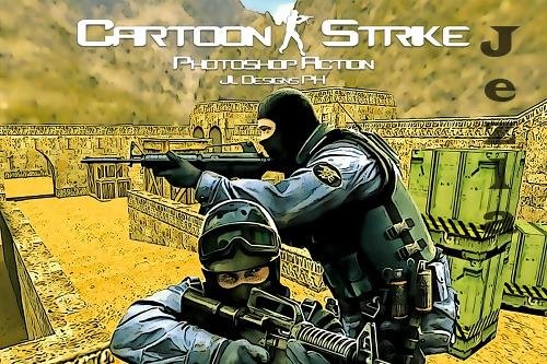 CreativeMarket - CartoonStrike Photoshop Action 5431268 CreativeMarket - CartoonStrike Photoshop Action 5431268
