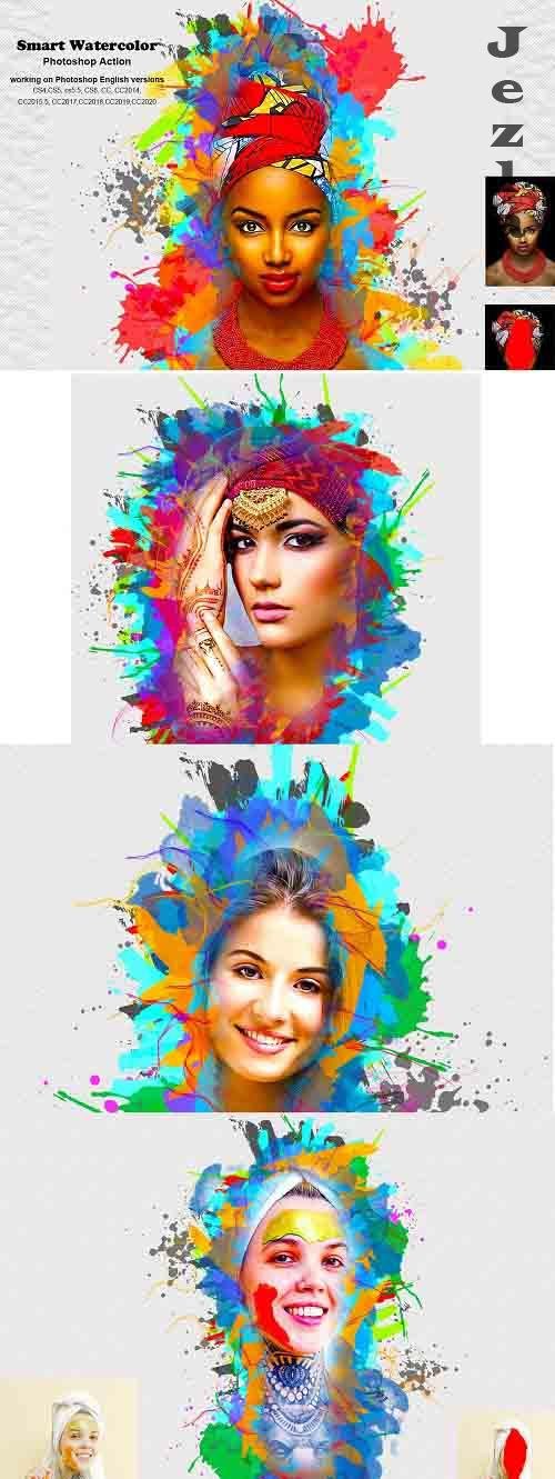 CreativeMarket - Smart Watercolor Photoshop Action 5241570 CreativeMarket - Smart Watercolor Photoshop Action 5241570