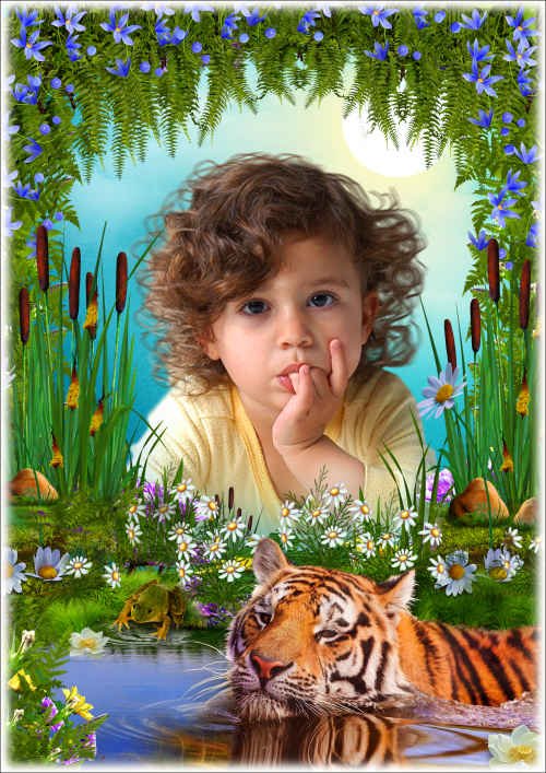 Рамка для фото с символом года - Портрет с тигром 25