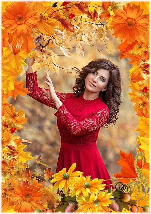 Рамка для Адоб Фотошоп - Настраивает осень