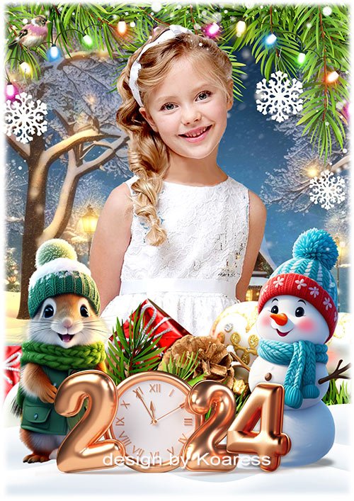 Коллаж для детских новогодних фото 2024 - Новогодние истории