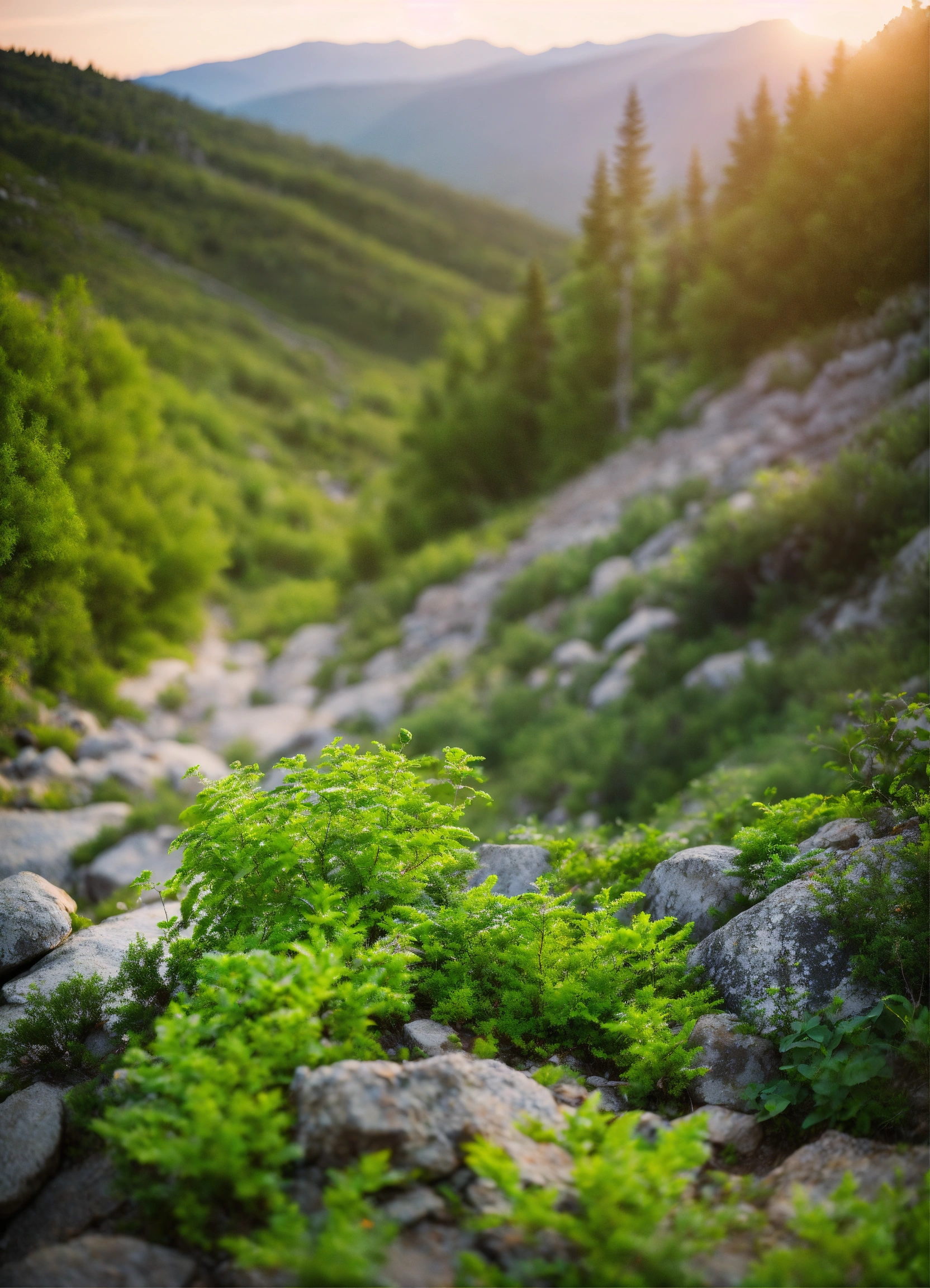 Пышная зелень поднимается по скалистым склонам гор