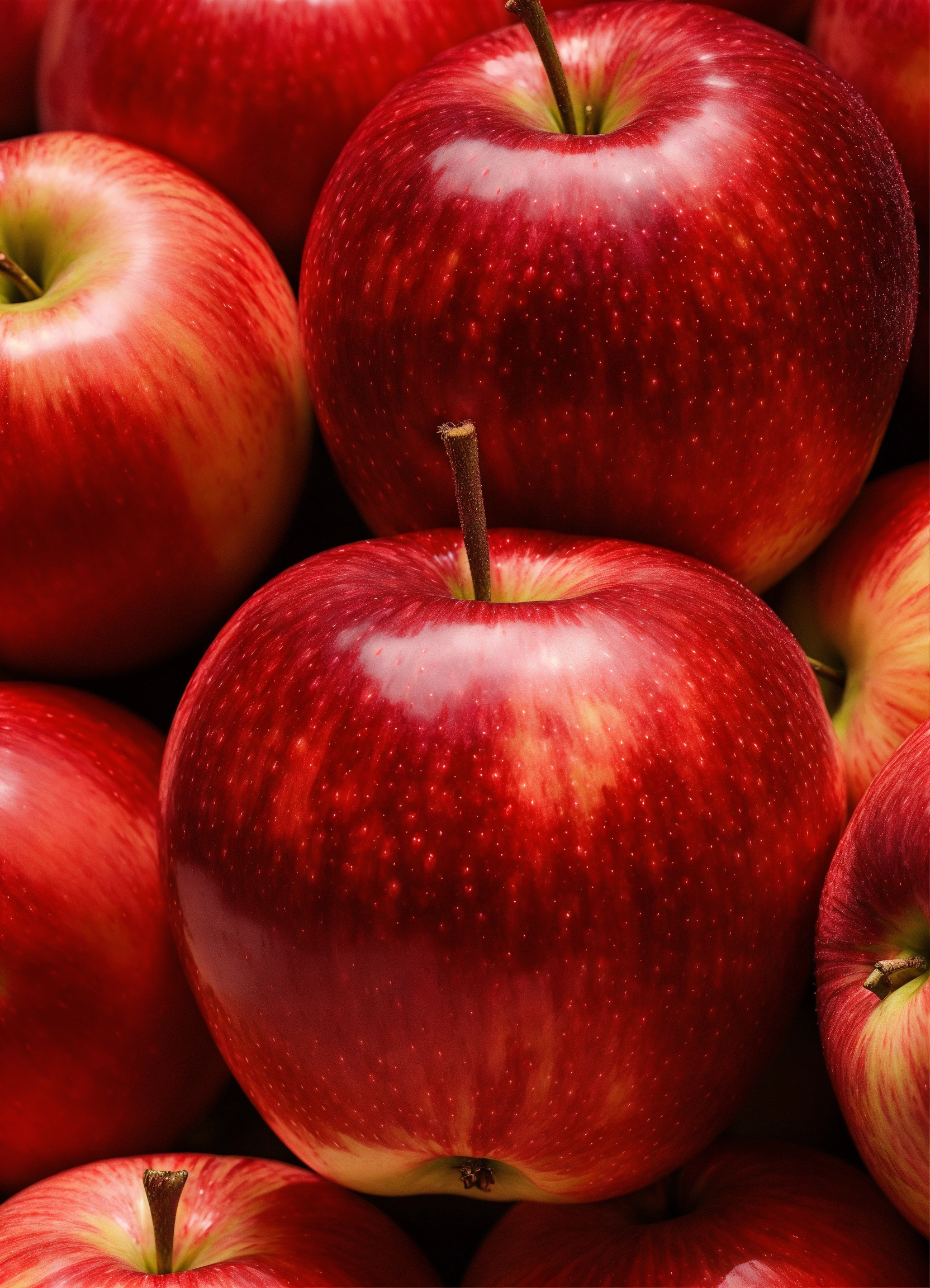 Яркие красные яблоки крупным планом